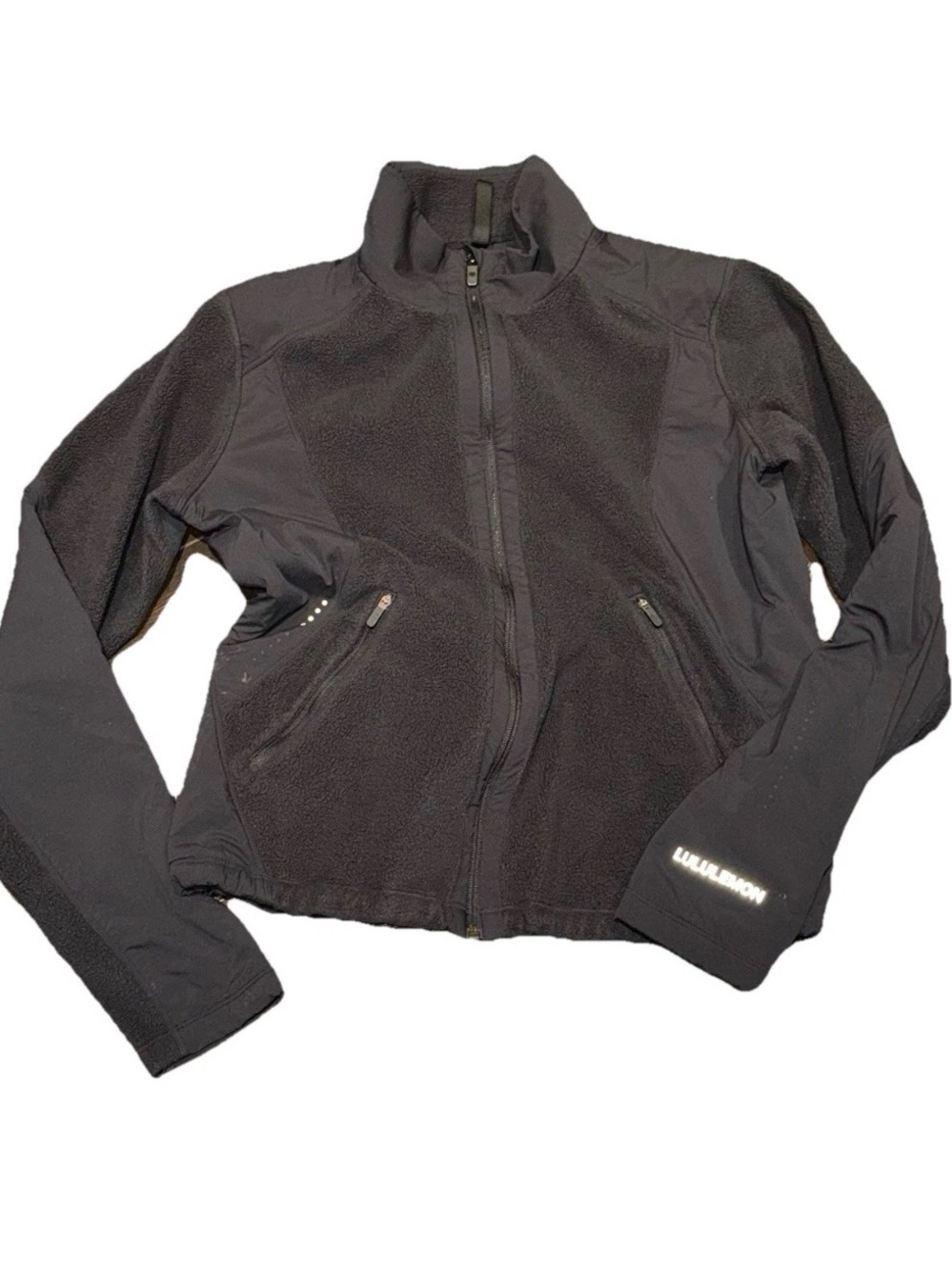 Lululemon Fleece-Lined Running Jacket Womens Size 8 Black Insulated Please Read